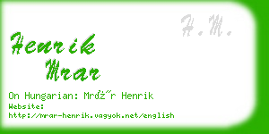 henrik mrar business card